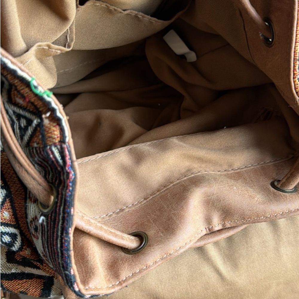 Stylish Brown Backpack with Boho Pattern - image 3